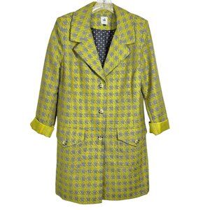 Cabi Regency Style 3491 Long Blazer Jacket Gold Black Houndstooth Size Large